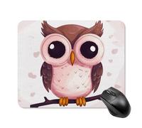 Tappetino per mouse quadrato con simpatico gufo, tappetino per mouse portatile con base in gomma antiscivolo, 20 x 25 cm, ultra sottile, per computer, laptop, accessori da scrivania da ufficio