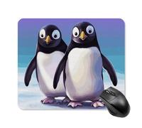 Tappetino per mouse quadrato con simpatico pinguino, tappetino per mouse portatile con base in gomma antiscivolo, 25 x 30 cm, ultra sottile, per computer, laptop, accessori da scrivania da ufficio