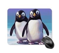 Tappetino per mouse quadrato con simpatico pinguino, tappetino per mouse portatile con base in gomma antiscivolo, 20 x 25 cm, ultra sottile, per computer, laptop, ufficio, accessori da scrivania