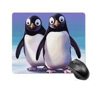 Tappetino per mouse quadrato con simpatico pinguino, tappetino per mouse portatile con base in gomma antiscivolo, 18 x 22 cm, ultra sottile, per computer, laptop, ufficio, accessori da scrivania