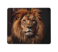 Tappetino per mouse quadrato con stampa dello sguardo del leone, 21,1 x 26,2 cm, base in gomma antiscivolo, per computer, laptop, accessori da scrivania da ufficio