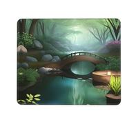 Tappetino per mouse quadrato con stampa di Little Bridge in the East, 21,1 x 26,2 cm, base in gomma antiscivolo, per computer, laptop, accessori da scrivania da ufficio