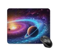 Tappetino per mouse quadrato con stella solare colorata, ultra sottile, superficie liscia e base in gomma antiscivolo, impermeabile, confortevole, per computer portatili, 20 x 25 cm