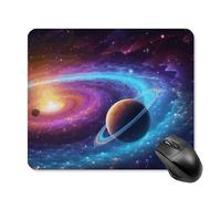 Tappetino per mouse quadrato con stella solare colorata, ultra sottile, superficie liscia e base in gomma antiscivolo, impermeabile, confortevole, per computer portatili, 25 x 30 cm