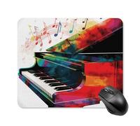 Tappetino per mouse quadrato con tastiera e pianoforte colorato, tappetino per mouse portatile con base in gomma antiscivolo, 25 x 30 cm, ultra sottile, per computer, laptop, accessori da scrivania da