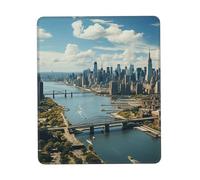 Tappetino per mouse quadrato con vista sull'attico di New York Manhattan, tappetino per mouse con base in gomma antiscivolo, tappetino per mouse personalizzato per mouse wireless, laptop, accessori da