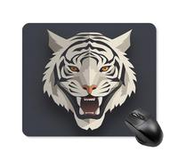 Tappetino per mouse quadrato con volto di tigre, ultra sottile, superficie liscia e base in gomma antiscivolo, impermeabile, confortevole, per computer portatili, 25 x 30 cm