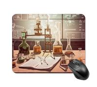 Tappetino per mouse quadrato da gioco con laboratorio di chimica, ultra sottile, superficie liscia e base in gomma antiscivolo, impermeabile, confortevole, per computer portatili, 20 x 25 cm