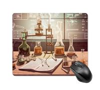 Tappetino per mouse quadrato da gioco con laboratorio di chimica, ultra sottile, superficie liscia e base in gomma antiscivolo, impermeabile, confortevole, per computer portatili, 18 x 22 cm