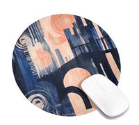 Tappetino per mouse quadrato da scrivania, motivo architettura astratta, con stampe artistiche e bordi cuciti, in gomma, antiscivolo, lavabile, per casa e ufficio, computer portatile, rotondo, 20,3 x