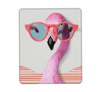 Tappetino per mouse quadrato Hello Glasses Flamingo Tappetino per mouse con base in gomma antiscivolo Tappetino per mouse personalizzato per mouse wireless Laptop Accessori da scrivania da ufficio