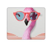 Tappetino per mouse quadrato Hello Glasses Flamingo tappetino per mouse con base in gomma antiscivolo 25,4 x 30,5 cm personalizzati per mouse per mouse wireless laptop accessori da scrivania da