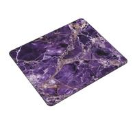 Tappetino per mouse quadrato in marmo viola con bordi cuciti Tappetino per mouse quadrato per computer con base antiscivolo Tappetino per mouse da gioco grande tappetino da scrivania lavabile per casa
