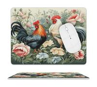 Tappetino per mouse quadrato in pelle con gallo, tappetino per mouse da gioco impermeabile con base in gomma antiscivolo, piccolo tappetino per mouse portatile per scrivania, laptop, ufficio, casa, 20