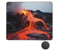 Tappetino per mouse quadrato lava rossa rovente dal vulcano Kilauea base in gomma antiscivolo 7 x 8,6 pollici per mouse wireless laptop ufficio scrivania accessori