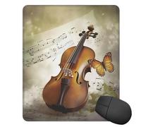 Tappetino per mouse quadrato, motivo farfalla e violoncello, con base in gomma, 25,4 x 30,5 cm, tappetino per mouse wireless, antiscivolo, per laptop, accessori da scrivania, tappetino per mouse da