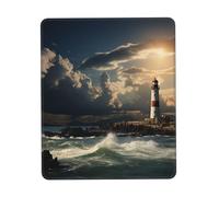 Tappetino per mouse quadrato Old Lighthouse by The Sea Tappetino per mouse con base in gomma antiscivolo Tappetino per mouse personalizzato per mouse wireless per laptop accessori da scrivania da