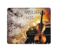 Tappetino per mouse quadrato per pianoforte, violino con note musicali, tappetino per mouse con base in gomma antiscivolo, tappetino per mouse personalizzato per mouse wireless, laptop, accessori da