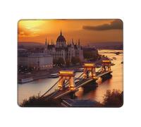 Tappetino per mouse quadrato Tramonto a Budapest Tappetino per mouse con base in gomma antiscivolo Tappetino per mouse personalizzato per mouse wireless Laptop Accessori da scrivania da ufficio