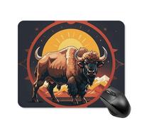 Tappetino per mouse quadrato Wild American Bison Mountains, tappetino per mouse portatile con base in gomma antiscivolo, 20 x 25 cm, ultra sottile, per computer, laptop, accessori da scrivania da