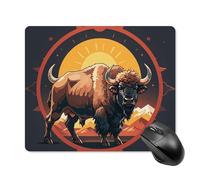 Tappetino per mouse quadrato Wild American Bison Mountains, tappetino per mouse portatile con base in gomma antiscivolo, 18 x 22 cm, ultra sottile, per computer, laptop, accessori da scrivania da