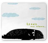 Tappetino per Mouse Quirky Depressed Melancholic Hairy Saying Leave Me Alone Lying Back Solitude Design Tappetino per Il Mouse Antiscivolo Confortevole Mousepad Forma Rettangolare, per 25X30Cm