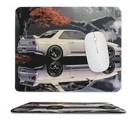Tappetino per Mouse R32 White Mountain Red Leaves Reflection Bordi Cuciti Gaming Mouse Pad Confortevole Desk Mat per Mac Pc Ufficio 10X12In