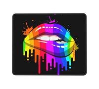 Tappetino per Mouse Rainbow LGBT Gay Pride Lips Protezione Scrivania da Ufficio Confortevole Tappetino per Tastiera con Base in Gomma Antiscivolo Tappetino Scrivania per Gaming Mac 25X30Cm