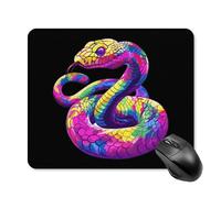 Tappetino per Mouse Rainbow Print Animal Snake Tappetino Mouse Gaming Lavabile Portatile Mousepad Forma Rettangolare, per Scrivania, Laptop, Computer, 25x30cm