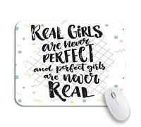 Tappetino Per Mouse Real Girls Are Never Perfect And Inspiration About Women Sottomano Antipolvere Lavabile Mousepad Forma Rettangolare, Per Ufficio, Gioco, 25 x 30cm