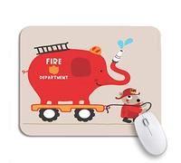 Tappetino Per Mouse Red Car Elephant Firetruck Cute Animal Cartoon Engine Fire Tappetino Per Il Mouse Antiscivolo Personalizzato Portatile Sottomano, Per Gaming Mouse, Computer, 25 x 30cm