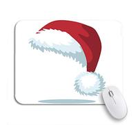 Tappetino Per Mouse Red Christmas Cartoon Santa Hat White Colorful Xmas Cap Tappetini Mouse Facile Da Pulire Impermeabile Mousepad Forma Rettangolare, Per Casa, Ufficio, 25 x 30cm