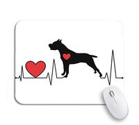 Tappetino Per Mouse Red Dog Silhouette Heartbeat Line For Cutting Vinyl Tappetino Per Il Mouse Antiscivolo Base Antiscivolo In Gomma Confortevole Tappetini Mouse, Per Computer, Laptop, 25 x 30cm