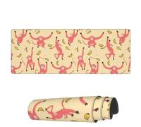 Tappetino per Mouse Red Monkey Orangutan Banana Tappetino Mouse Gaming Confortevole Mousepad Forma Rettangolare, per Casa, Scrivania, Gaming Mouse, 80x30cm