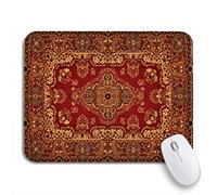 Tappetino per Mouse Red Oriental Carpet Pattern Old Royal Ethnic Traditional Tappetino per Il Mouse Antiscivolo Facile da Pulire Personalizzato Tappetino Mouse, per Casa, Ufficio, 25 x 30cm