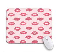 Tappetino per Mouse Red Pattern Female Lips Lips Kiss Cosmetics And Love Tappetino Mouse Gaming Base Antiscivolo in Gomma Impermeabile Tappetino Mouse Piccolo, per Gaming Mouse, Gioco, 25 x 30cm