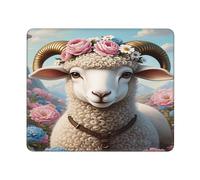 Tappetino per mouse rettangolare antiscivolo con motivo fantasy floreale Ram, per scrivania, 9,8 x 11,8 pollici