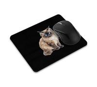 Tappetino per mouse rettangolare, antiscivolo, motivo: gatto dell'Himalaya WIRESTER ad acquerello seduto per casa, ufficio e scrivania da gioco