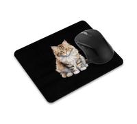 Tappetino per mouse rettangolare, antiscivolo, motivo WIRESTER con gatto seduto ad acquerello, per casa, ufficio e scrivania da gioco