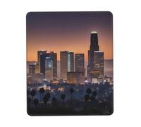 Tappetino per mouse rettangolare con bordo cucito Los Angeles Skyline Print per computer portatili PC Office Gaming