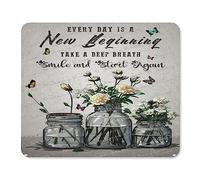 Tappetino per mouse rettangolare con scritta in inglese "Every Day is a New Day", regalo per donne e ragazze, 25,4 x 30,5 cm, impermeabile, in gomma antiscivolo, per ufficio, laptop, PC, lavoro, gioco