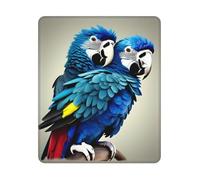 Tappetino per mouse rettangolare con stampa di pappagallo blu, tappetino per mouse con base in gomma antiscivolo, 30,5 x 25,4 cm