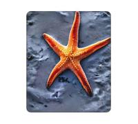 Tappetino per mouse rettangolare con stampa di stelle marine sulla spiaggia, tappetino per mouse con base in gomma antiscivolo, 30,5 x 25,4