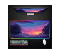 Tappetino per mouse RGB con paesaggio e tramonto (trasparente) Tappetini per mouse per giocatori di
