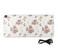 Tappetino per mouse riscaldato estetico con pesce leone, tappetino per mouse da gioco, 80 x 33 cm, antiscivolo, per scrivania da ufficio, scrittura, studio