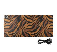 Tappetino per mouse riscaldato in pelle marrone nero con motivo retrò per mouse da gioco 80 x 33 cm scaldamani tappetino da scrittura per computer accessori da tavolo