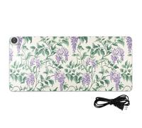 Tappetino per mouse riscaldato in pelle vintage con fiori di glicine retrò tappetino per mouse da gioco 80 x 33 cm tappetino antiscivolo per computer tavolo scrittura essenziale