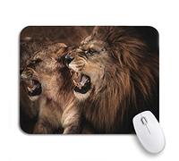 Tappetino Per Mouse Roar Shot Of Roaring Lion And Lioness African Close Tappetino Per Il Mouse Antiscivolo Impermeabile Confortevole Tappetini Mouse, Per Scrivania, Laptop, 25 x 30cm
