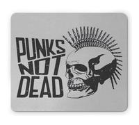 Tappetino per Mouse Rock Band Punks Not Dead Calligraphy Poster Design with A Skull in Greyscale Tones Tappetino Mouse Pad Lavabile Mousepad Forma Rettangolare, per Casa, Ufficio, 25x30cm