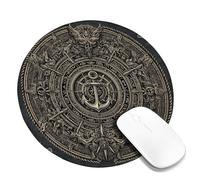 Tappetino per mouse rotondo a tema nautico, design con ancore dorate antiche su sfondo scuro da marinaio, tappetino per mouse con bordo cucito, prodotto Taotie da gioco antiscivolo per uso domestic